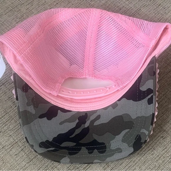 NWT Bundle - DOLLS KILL Pink/Camo Ruffle Hat & Pink Ribbon 